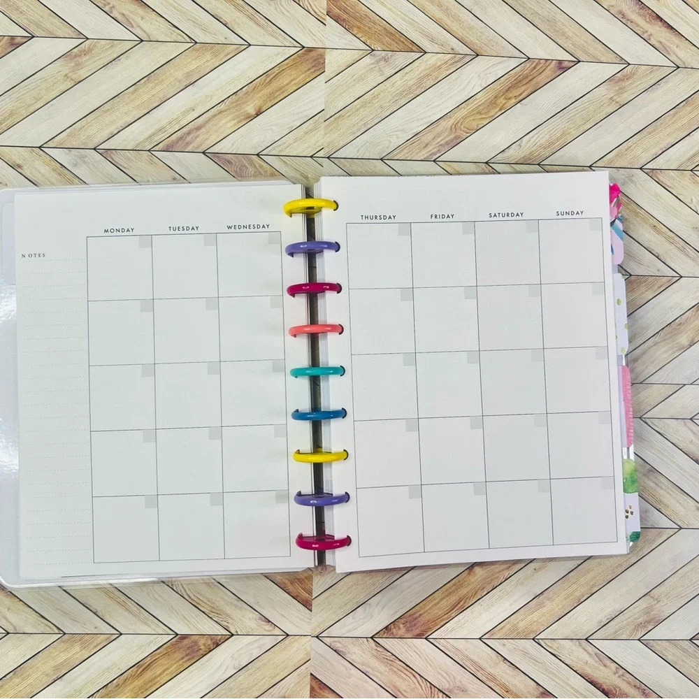 Classic happy planner size undated 12 months tropical turtle aloha flowers
